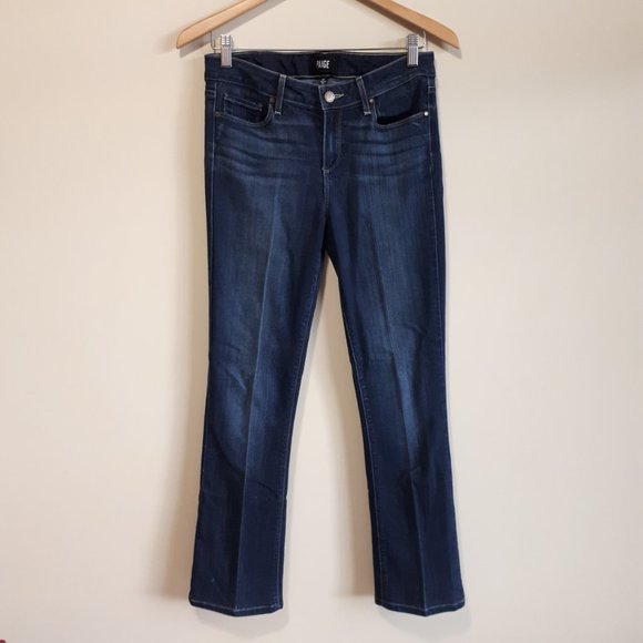PAIGE / 28 x 30 / Womens Manhattan Bootcut Mid-Rise Denim Stretch Jeans - Seneca - Picture 2 of 13